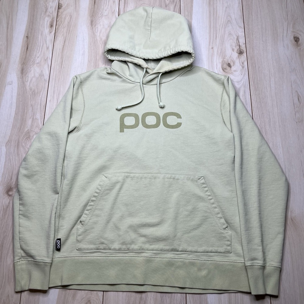 POC Green Logo Hoodie Sweater Womens Size Medium Pocket Pullover Drawstrings